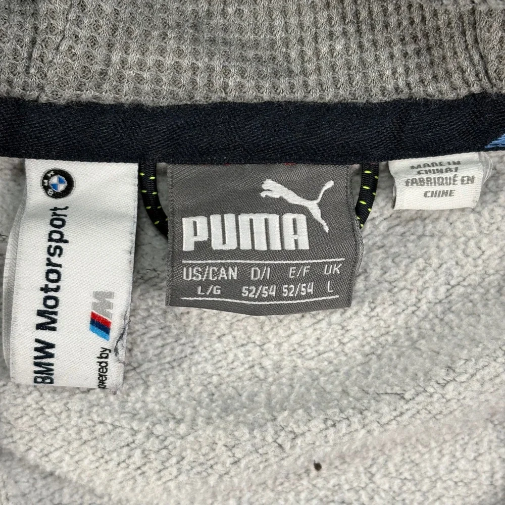 Puma BMW Motorsport Mens Full Zip Hoodie Gray Blue Red Style 761998 Size L